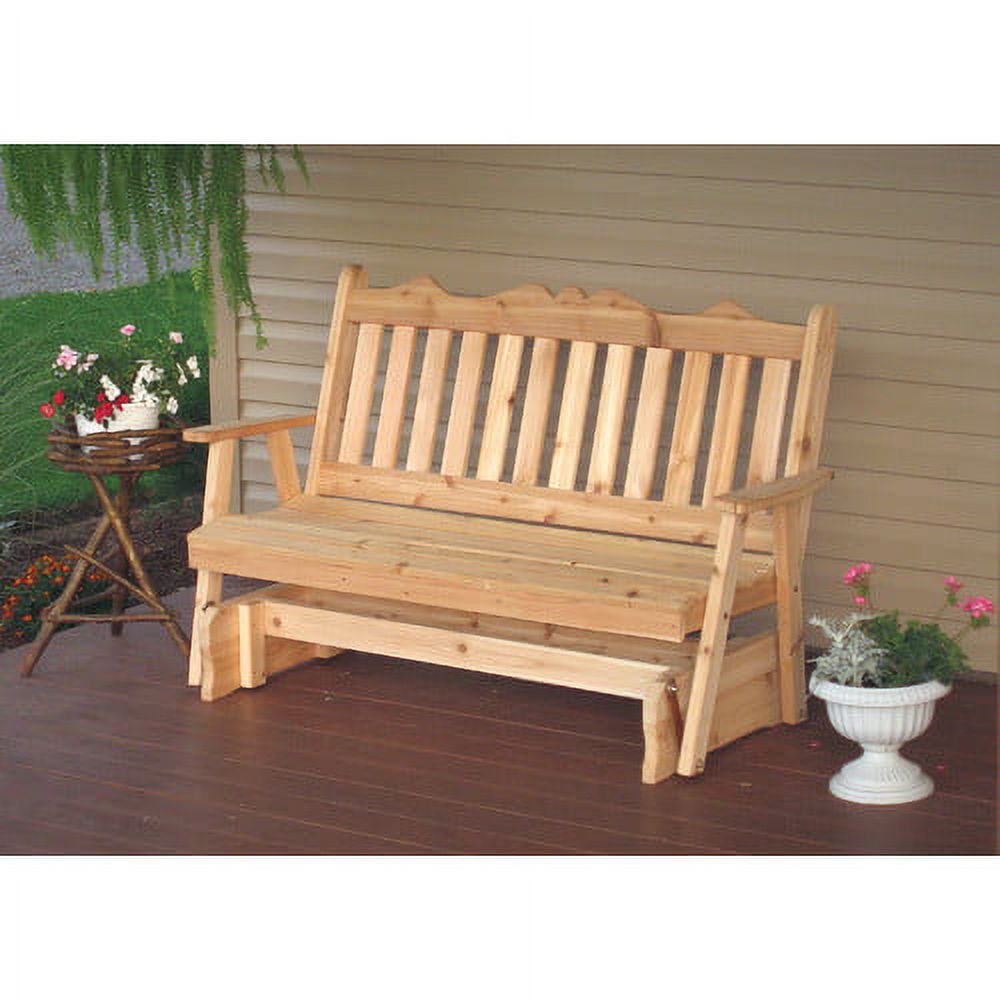 A &amp; L Furniture Western Red Cedar Royal English Outdoor Loveseat Glider - image 2 of 7