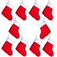 thumbnail image 1 of y Christmas Mini Stockings, 10 Pack 6 inchesRed Xmas Classic Stocking with Plush Cuff, Gift Card Silverware Holders, Small Rustic Red Xmas Tree Decorations Set Red, 1 of 5