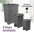 thumbnail image 5 of Superio 10L Slim Step & Push Trash Can - Dual Opening, Compact Design (10.63"x7.68"x13.53") - Gray, 5 of 9