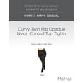thumbnail image 2 of MeMoi Women's Curvy Twin Rib Opaque Nylon Control Top Tights - Womens - Female, 1X-2X, Black, 2 of 7