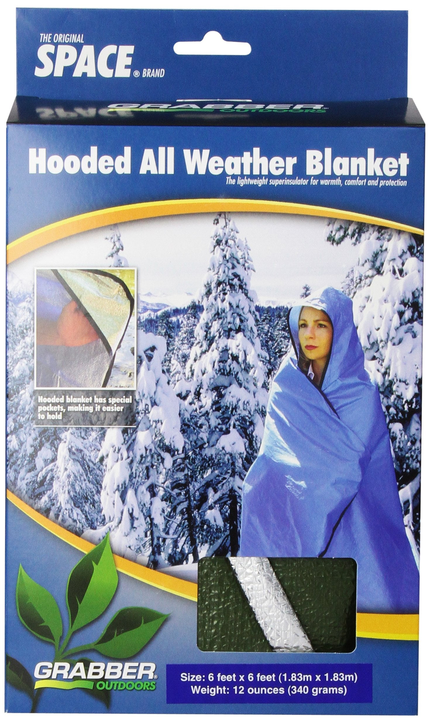 Grabber Outdoors Space All Weather Blanket with Hood Olive Green 