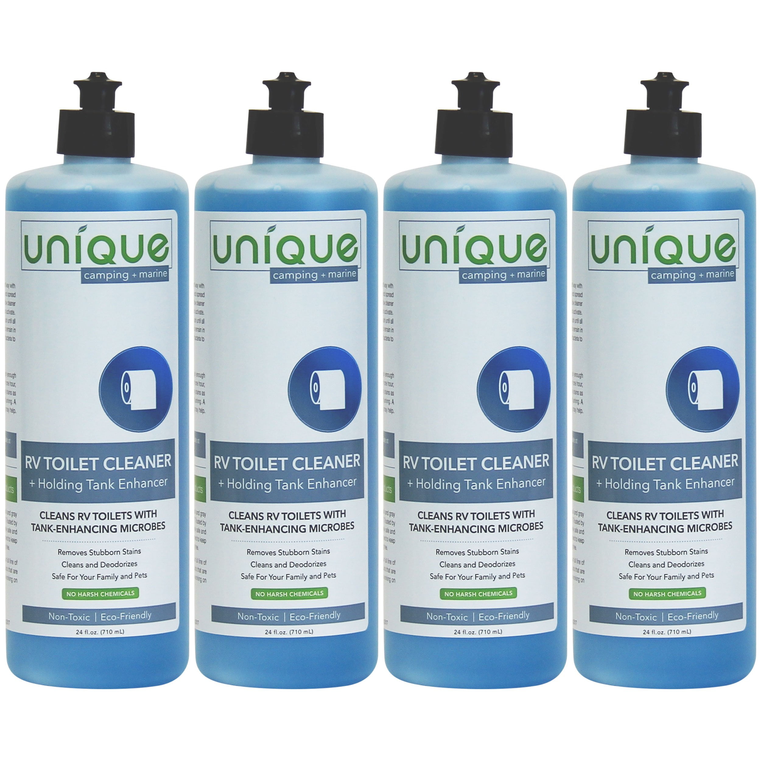 Unique RV Toilet Cleaner + Holding Tank Enhancer 4 Pack