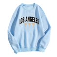 thumbnail image 4 of zaveiop Women's Los Angeles West Coast Graphic Sweatshirts Oversized Long Sleeve Sweatshirt Pullover Tops (Z-Light Blue, XXL), 4 of 4