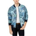 thumbnail image 2 of Tallia Mens Modern-Fit Tropical Print Bomber Jacket, Blue, Large, 2 of 2