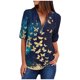 thumbnail image 1 of Camisas de verano para mujer, túnica informal con cremallera, cuello en V, blusa enrollable, camiseta Pompotops lopia997221, 1 of 6