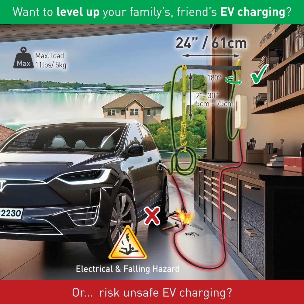 24” / 61cm Protective EV Charging Cable Wall Arm