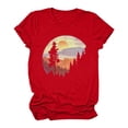 thumbnail image 4 of FASHOFT Graphic Tees for Women Tropical Print Tshirts Short Sleeve Crew Neck Vacation Summer Tops Red S, 4 of 5