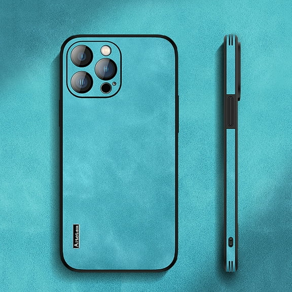 Dteck Case For iPhone 13 Pro 6.1 inch,Luxury Hybrid PU Leather Frosted Shockproof Lightweight Slim Fit Scratch Resistant Back Cover.For iPhone 13 Pro,Coralgreen