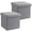Gray, variant on Ornavo Home 2 Pack 15 Inch Folding Storage Ottoman with Storage, Square Cube Linen Small Storage Ottoman Foot Rest Stool - Gray