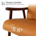 thumbnail image 2 of Okeysen Wood Rocking Chair with Ottoman Nursery Glider Rocker  Leather Accent Chair for Living Room Bedroom, Orange, 2 of 7