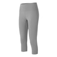 thumbnail image 4 of hlysgo Leggings Yoga Pant for Women No Front Seam Capri High Elastic Waist Trousers Workout Gym Pant Gray,L, 4 of 5