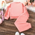 thumbnail image 4 of Esaierr Toddler Girls 2PCS Clothes Outfits Kids Sweatshirt + Pants Outfits Fall Long Sleeve Winter Clothing Set for 4-7Y, 4 of 6
