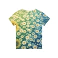 thumbnail image 4 of Abcomgle Girls Casual Tshirts Summer Short Sleeve Toddler T-Shirt Daisy Sunflower Print Tshirts Toddler Casual Crewneck Cotton Toddler Tops Girls, 4 of 5