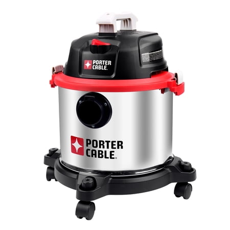 Porter-Cable 5 Gallon Wet Dry Vacuum, 4 Peak HP Stainless Steel 3 in