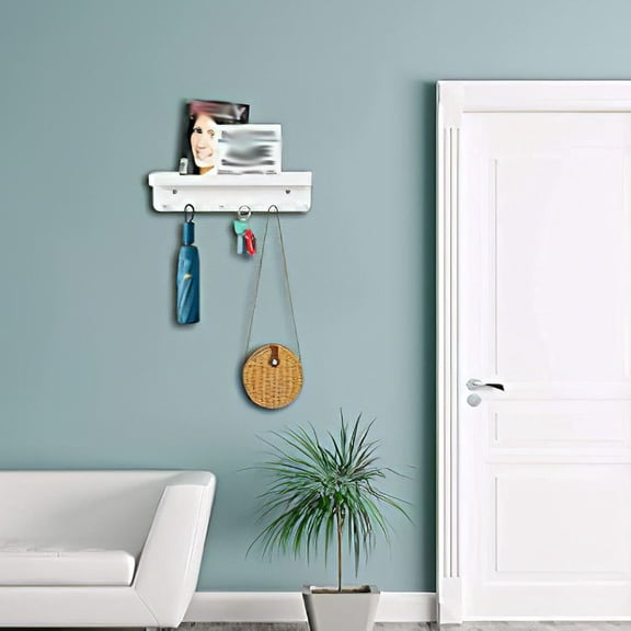 KAKOWELY Wall Key Organizer White 1Pack 9.6x2.3x1.7In Stainless Steel