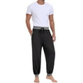 thumbnail image 6 of GIRUNS Men's Pajama Pants Soft Casual Sleep Pants With Pockets Elastic Waistband Sleepwear Pants With Drawstring PJ Black L, 6 of 6
