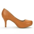 thumbnail image 5 of DREAM PAIRS Women's New Classic Elegant Party Wedding Shoes Versatile Low Stiletto Heel Dress Platform Pumps Shoes TAN/PU TIFFANNY size 6.5, 5 of 6