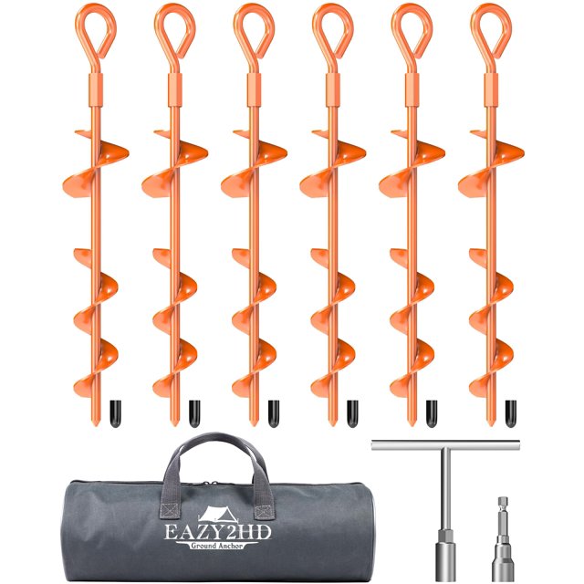 Juegos de Estacas para Tiendas Eazy2hD, Paquete de 6, Anclajes de Tierra Resistentes de 38 cm