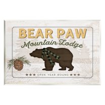 Stupell Bear Paw Mountain Lodge Cabin Animals & Insects Painting Wall Plaque Unframed Art Print Wall Art