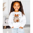 thumbnail image 2 of Girly Ghost & Orange Bow Fall Sweatshirt for Kids Cute Halloween Graphic Pullover White Sweatshirt Youth XS, 2 of 5