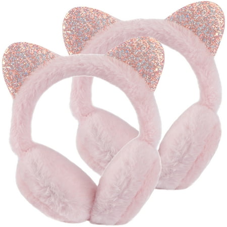 

2Pcs Ear Warmers Cat Ears Winter Warm Earmuff Thermal Ear Cover Outdoor Ear Muff