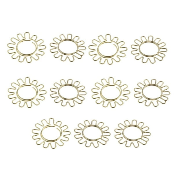 10 Clips de Papel de Girasol de Notas Clips de Carpeta de Metal Clips de Papel de Notas