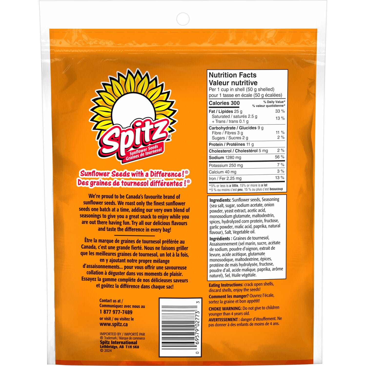 Spitz graines de tournesol saveur Chili sucré et piquant 210 g.