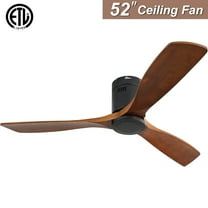 Sofucor 52" Flush Mount Ceiling Fan with Remote Control, Modern, 3 Blades