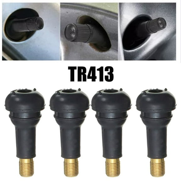 4X Tr413 High Quality Tire Universal Rubber Valve Tubeless Nozzle Wi/ Valve Core