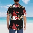 thumbnail image 4 of Balery Love Gnomes Camisas hawaianas de manga corta para hombre, camisas playeras de corte holgado, camisas de vacaciones con botones,Small, 4 of 7
