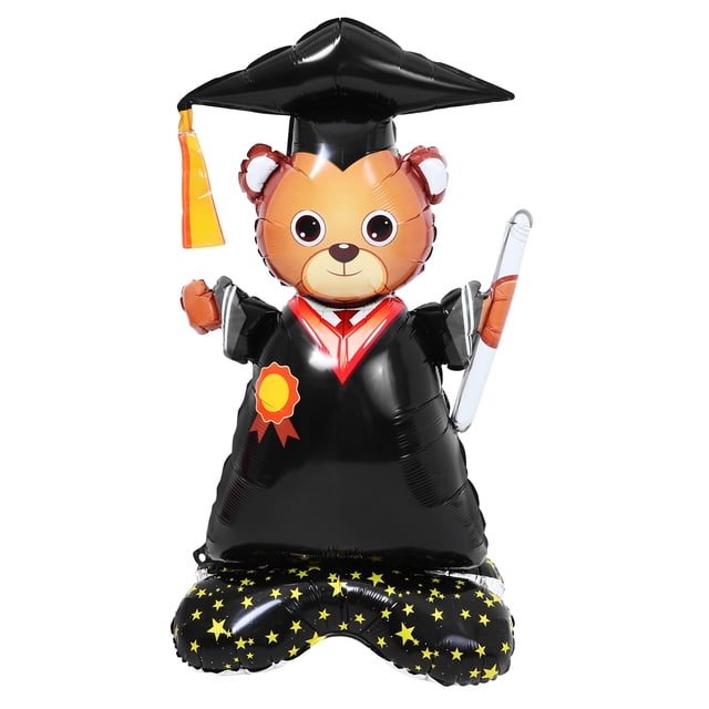 KAKOWELY Globo de aluminio con forma de oso de graduación, decoración para fiesta de graduación