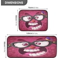 thumbnail image 2 of SKYSONIC Funny Crazy Face Kitchen Rugs 2 Pieces, Monster Butterfly Floor Mat Room Area Rug Washable Carpet Perfect for Living Room Bedroom Entryway, 2 of 7