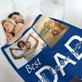 thumbnail image 4 of Gifts for Dad Custom Blankets with Photos Personalized Photo Blankets with Picture for Dad from Daughter Son for Fathers Day Gifts, Best Dad Ever Blanket Customized ,Picture Blanket Made in USA, 4 of 7
