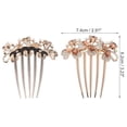 thumbnail image 2 of 1 Pc Women Flowers Hair Insert Comb for Straight Thick Wavy Curly Hair Champagne Alloy Rhinestone, 2 of 3