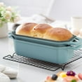 thumbnail image 6 of Flavehc Bread Pan Cast Iron Loaf Pan with Lid Bread Loaf Pan 9x5 Inch Enameled Cast Iron Sourdough Bread Pan, LightBlue, 6 of 6