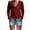 Wine, variant on idosla Womens V Neck Waffle Knit Shirts Long Sleeve Loose Fitting Warm Tee Tops Sweaters Pullovers (Wine, L)