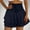 Navy, variant on Tawop Shorts for Women, Woman Shorts High Waist Ruffle Lace Solid L