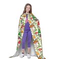 thumbnail image 4 of Honeii Mushrooms Gnomes Print Poncho Cape, Cloak Coat, Snuggly Hooded Wearable Blanket, Hooded Cape For Teenagers,Halloween Costumes-Small, 4 of 7