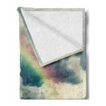 thumbnail image 2 of Rainy Soft Flannel Fleece Throw Blanket, Romantic Water Drops View Melancholia Rainbow and Thunderbolt on Overcast Sky Print, Cozy Plush for Indoor and Outdoor Use, 60" x 80", Teal Grey, by Ambesonne, 2 of 5