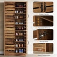 thumbnail image 3 of Tribesigns 70.8" Tall 9-Tier Shoe Cabinet with Adjustable Shelves and Shutter Doors, Vertical Rustic Brown Shoe Storage for Entryway and Closet (Set of 2), 3 of 5