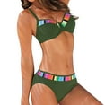 thumbnail image 1 of Gibobby Trajes de Natación para Mujer Conjunto de bikini de talle para mujer Traje de baño de dos piezas Traje de baño con en la parte delantera(Verde,M), 1 of 5