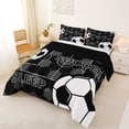 thumbnail image 2 of Erosebridal Soccer Sport Games Kids Full Size Comforter Sets,Football Lovers Bedding Sets For Boys Teens,Reversible Black 3 Pieces, 2 of 7