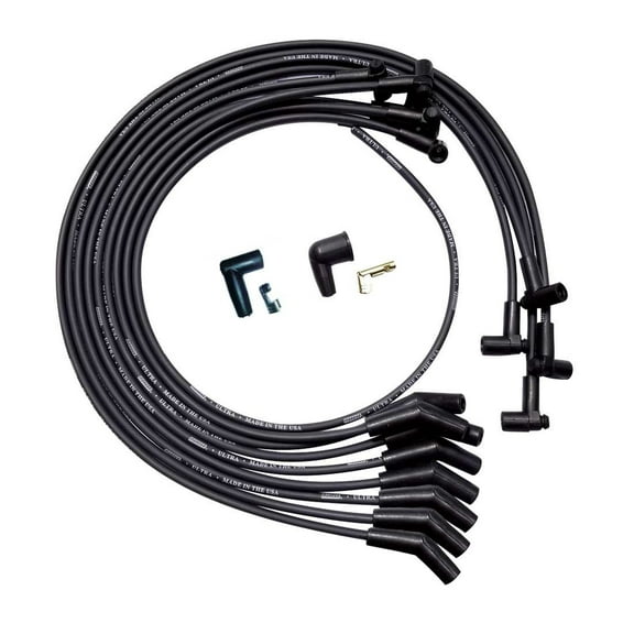 Moroso for SBC Under Header Unsleeved Ultra Spark Plug Wire Set - Black
