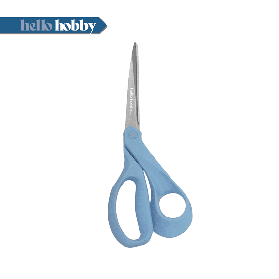 Hello Hobby 8" Bent Fabric Scissors with Ergonomic Handle