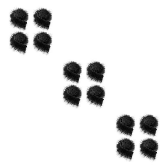 Rollos de tela de piel sintética Billuyoard 4 piezas 9 cm x 6 m Negro