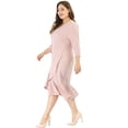 thumbnail image 3 of Vestido Midi Con Volantes Cuello  V De Cóctel TalGrande PaMujer RoXXL, 3 of 6