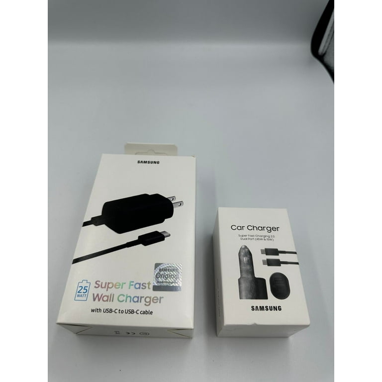 SAMSUNG 25W USB-C Super Fast Cargador para Galaxy S20 S10 S9 Note 10+ 5G  Note9
