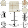 thumbnail image 4 of Alden Design Adjustable Modern Faux Leather Counter-Height Mid-Back Bar Chair, Set of 2, Beige, 4 of 11