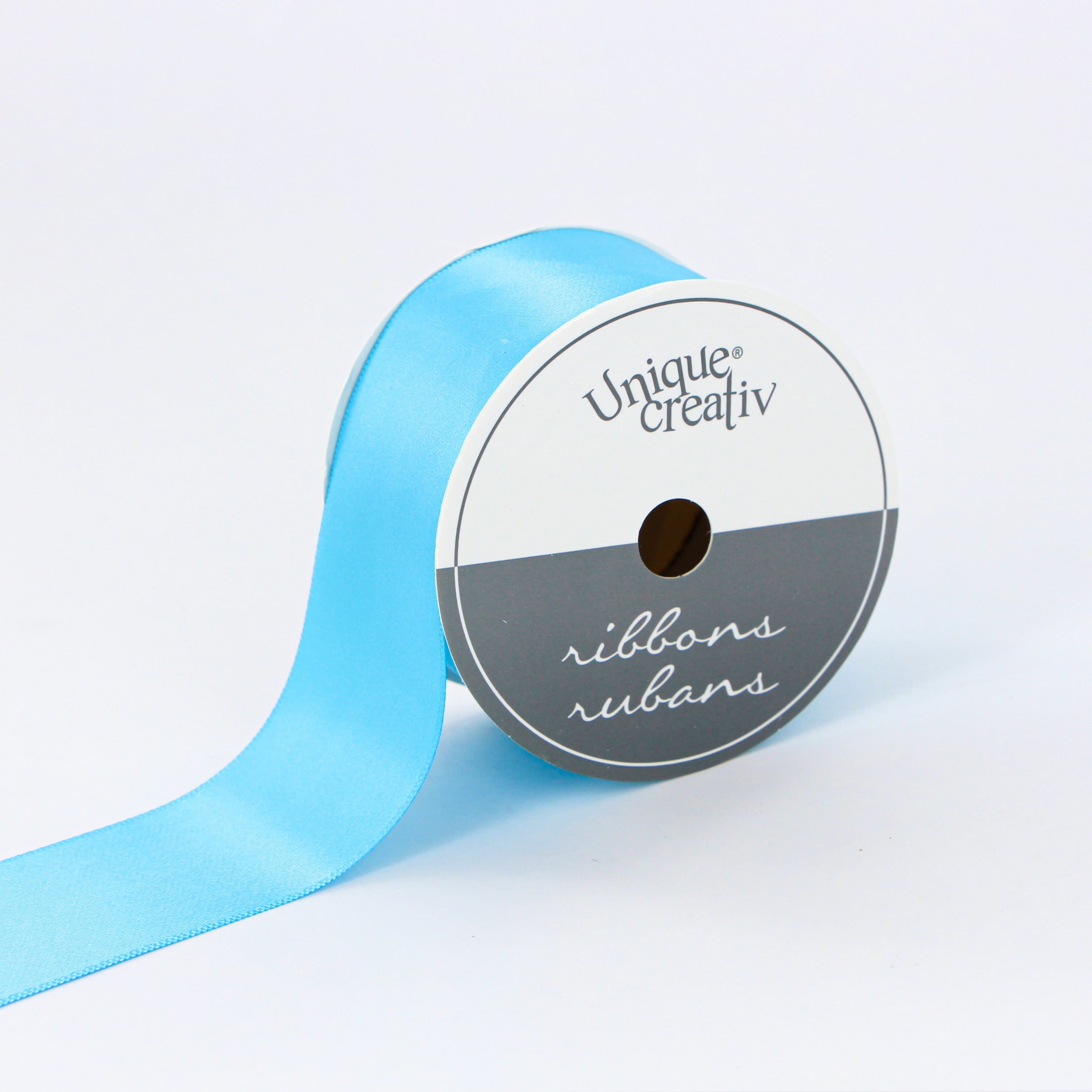 UNIQUE CREATIV, Ribbon, Single Face Satin, Turquoise, 100% polyester, 38mm x 3.65m (1½" x 4 yds)