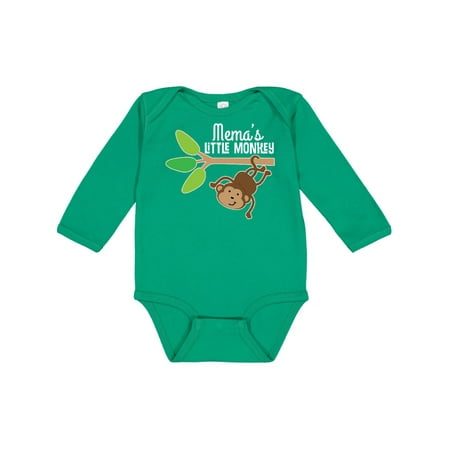 

Inktastic Mema Little Monkey Grandchild Gift Gift Baby Boy or Baby Girl Long Sleeve Bodysuit